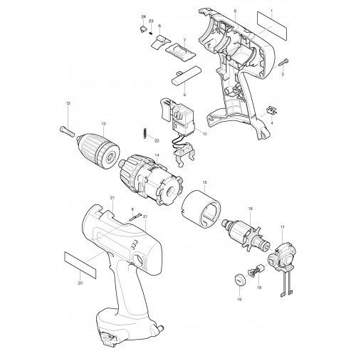 Запчасти для шуруповерта Makita 6347D