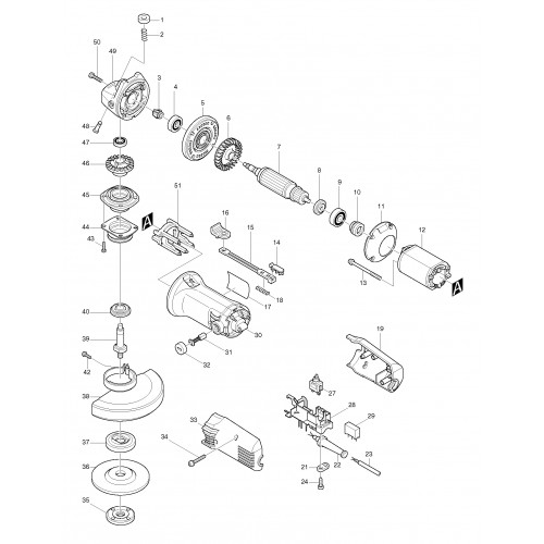 Запчасти для УШМ Makita 9542