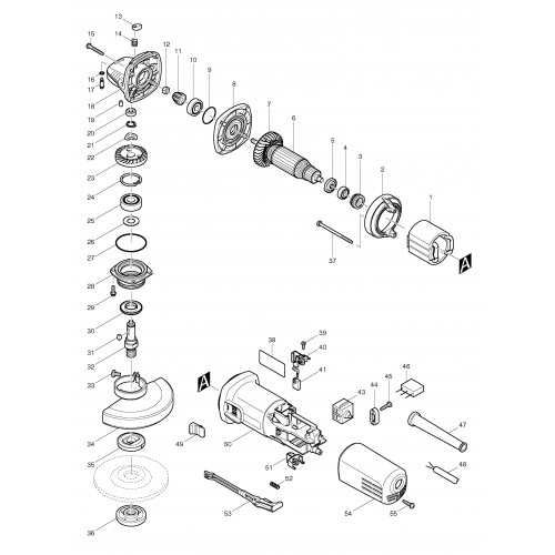 Запчасти для УШМ Makita 9554HN