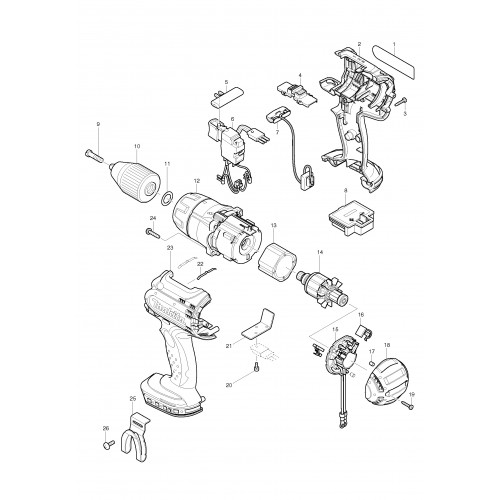 Запчасти для шуруповерта Makita BDF451