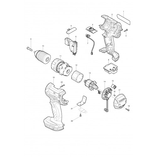 Запчасти для шуруповерта Makita BDF452