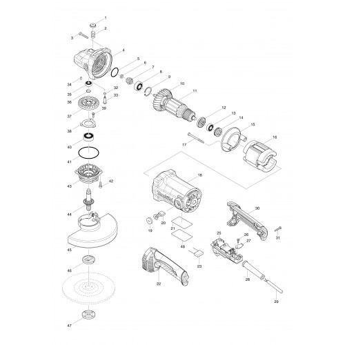 Запчасти для УШМ Makita GA7050