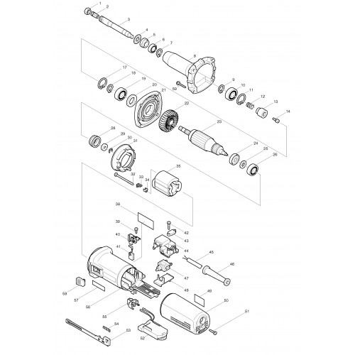 Запчасти для ППМ Makita GD0800C