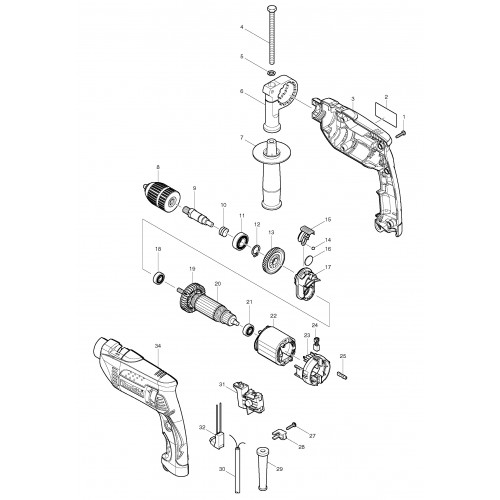 Запчасти для дрели Makita HP1641F