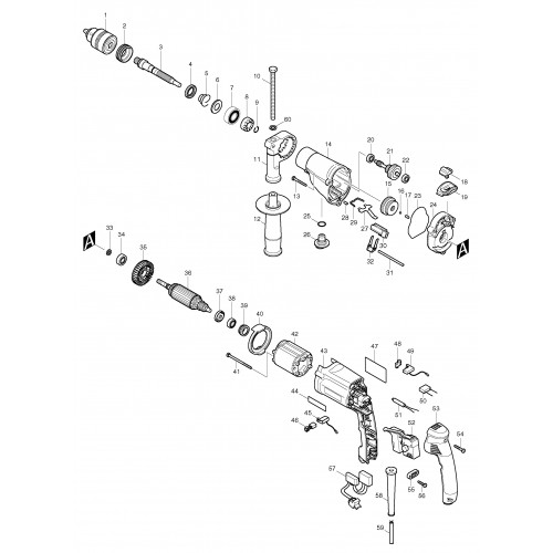 Запчасти для дрели Makita HP2050F