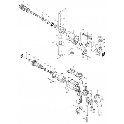 Запчасти для дрели Makita HP2071F