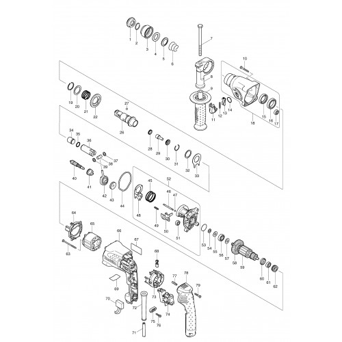 Запчасти для перфоратора Makita HR1830