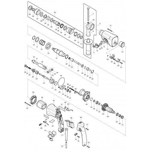 Запчасти для перфоратора Makita HR2450FT