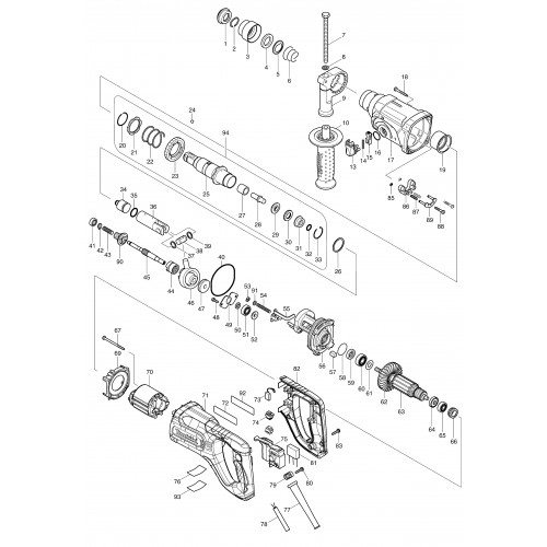 Запчасти для перфоратора Makita HR2475