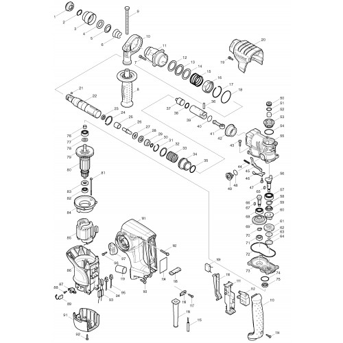 Запчасти для перфоратора Makita HR2810