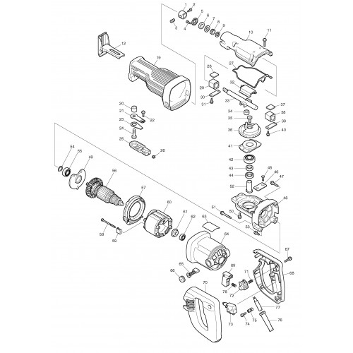 Запчасти для сабельной пилы Makita JR3030