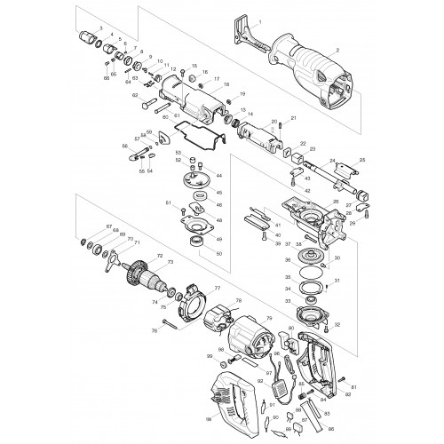 Запчасти для сабельной пилы Makita JR3060T