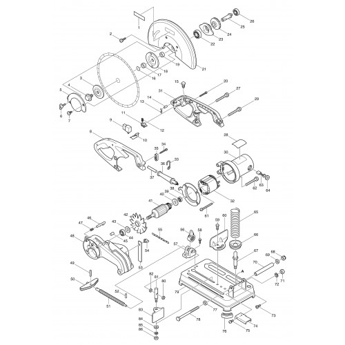 Запчасти для пилы по металлу Makita 2414NB