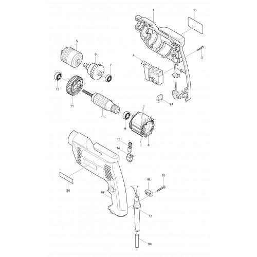 Запчасти для дрели Makita 6408