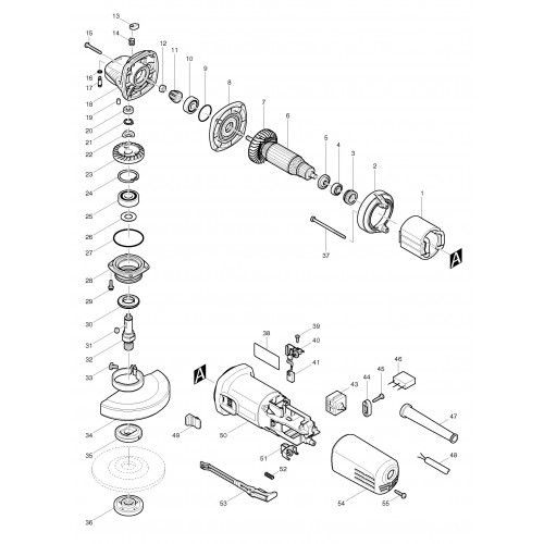 Запчасти для УШМ Makita 9554NB