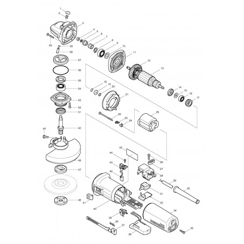 Запчасти для УШМ Makita 9562CH