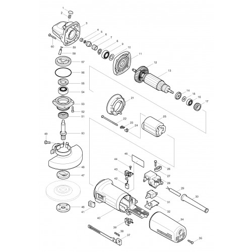 Запчасти для УШМ Makita 9564H