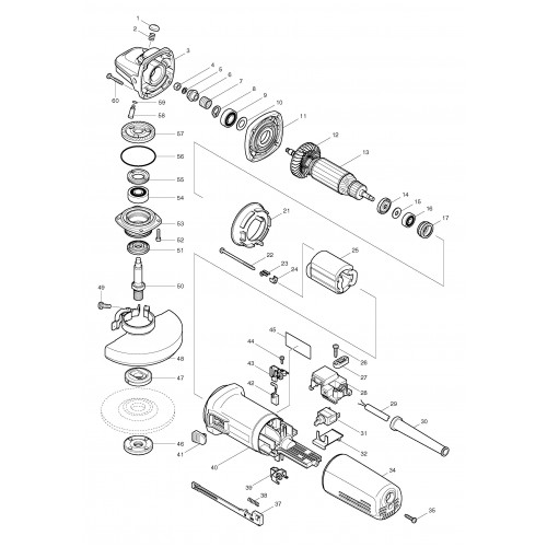 Запчасти для УШМ Makita 9565H