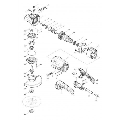 Запчасти для УШМ Makita GA7020