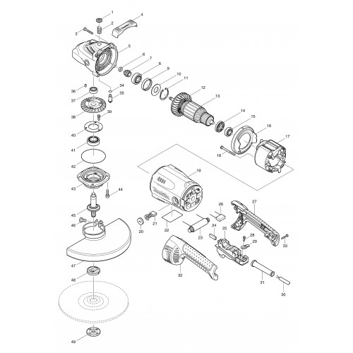 Запчасти для УШМ Makita GA9020S