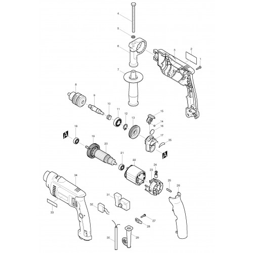 Запчасти для дрели Makita HP1620