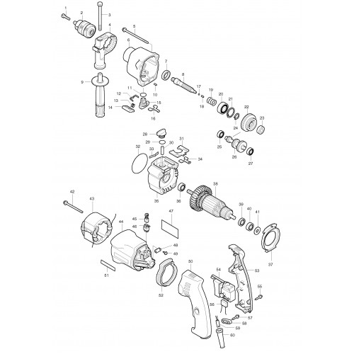 Запчасти для дрели Makita HP2032