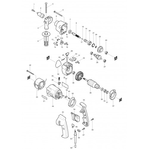 Запчасти для дрели Makita HP2033