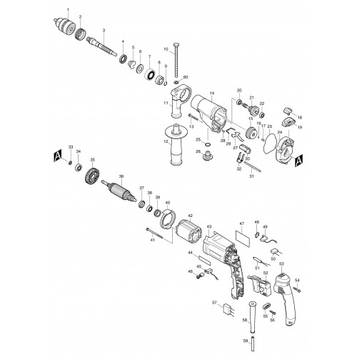 Запчасти для дрели Makita HP2050