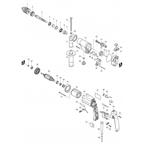 Запчасти для дрели Makita HP2051