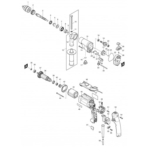 Запчасти для дрели Makita HP2070