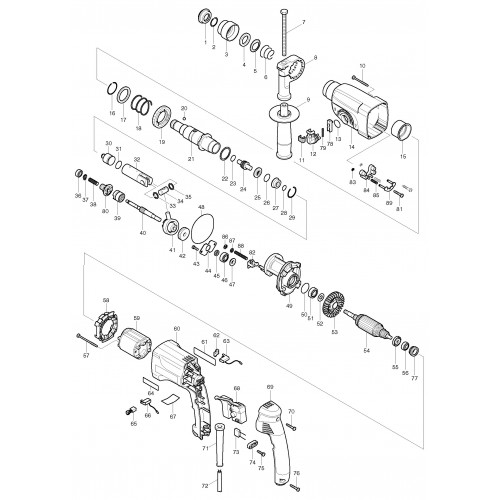 Запчасти для перфоратора Makita HR2450