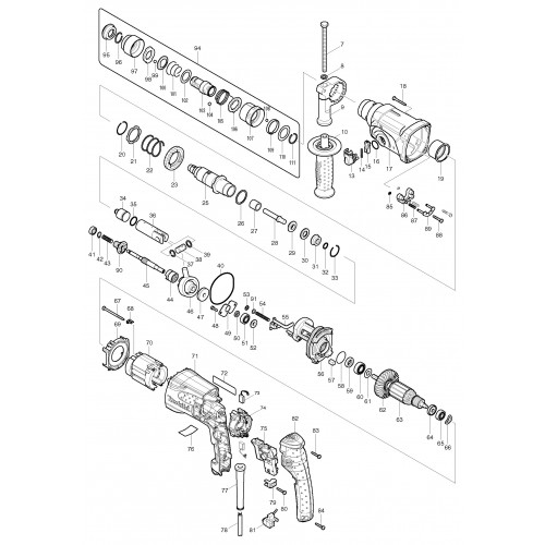 Запчасти для перфоратора Makita HR2470FT