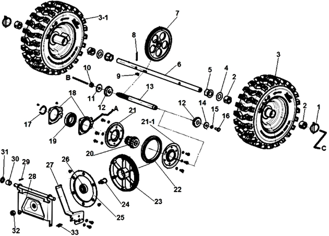 Фрикцион, колеса, привод Champion ST556