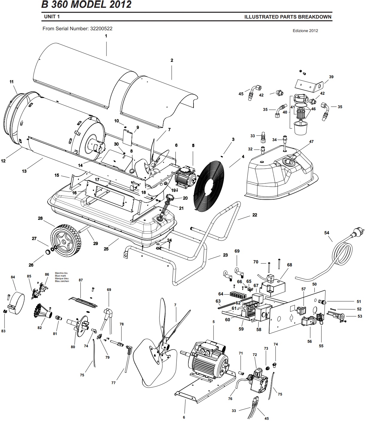 Запчасти для дизельной пушки Master B 360 (2012 г.)